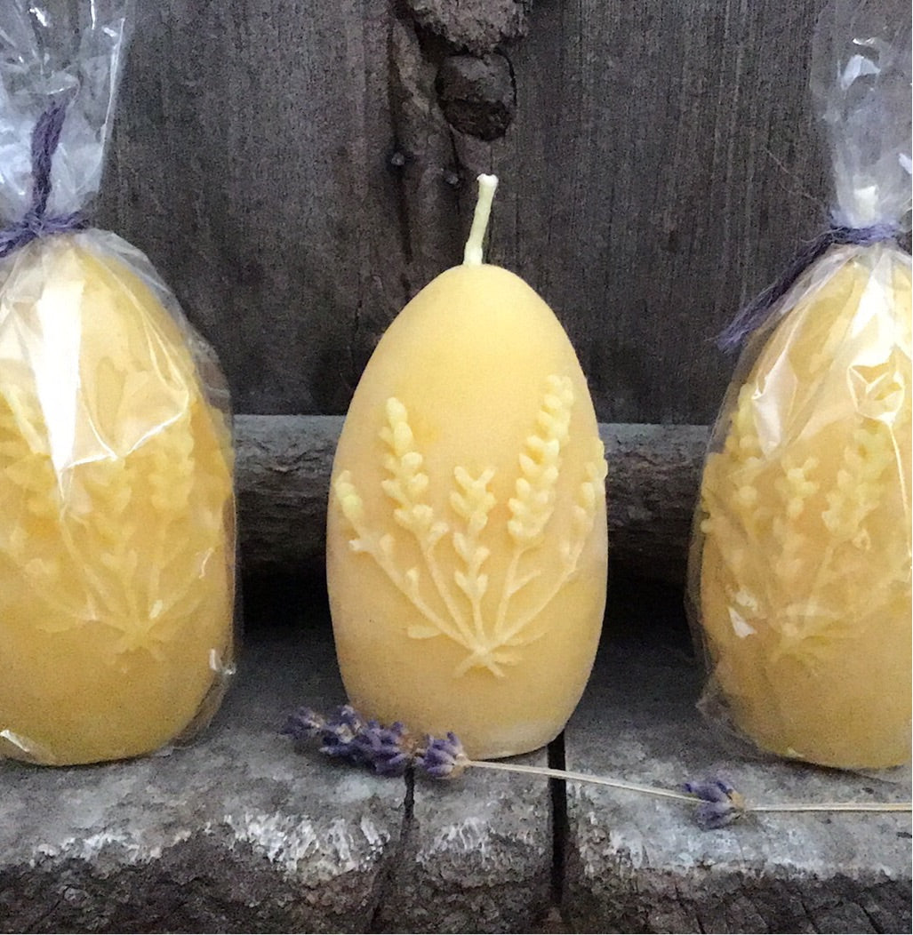 Pure Beeswax Lavender Flower Candle