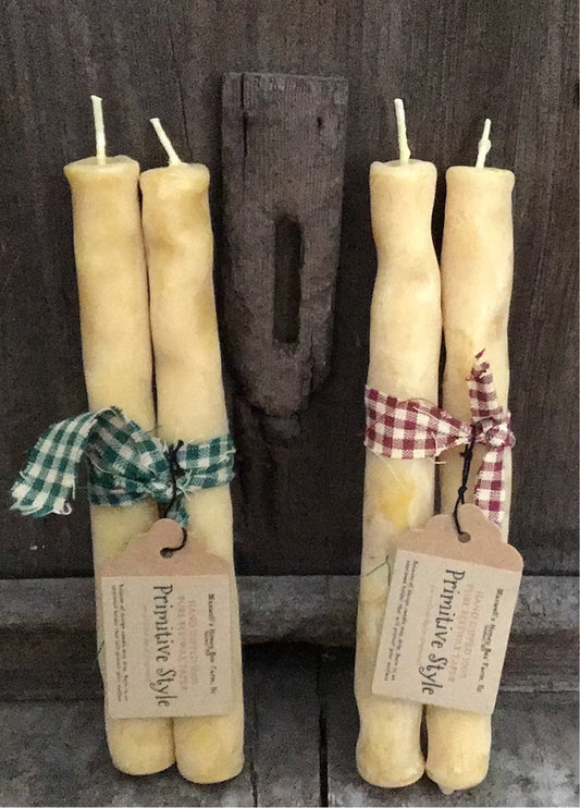 Primitive style pure beeswax taper