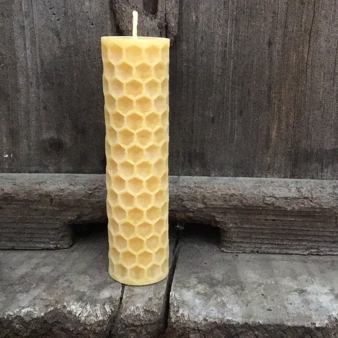 Pure Beeswax Comb Patterned Pillar